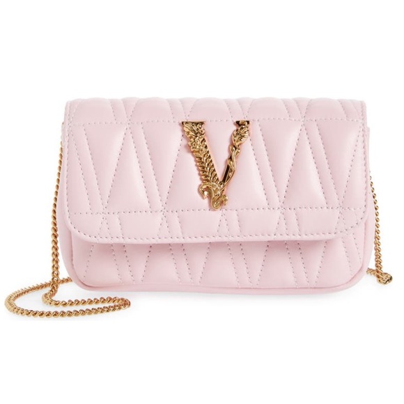 Versace Handbags - VERSACE Mini Virtus Quilted Leather Bag